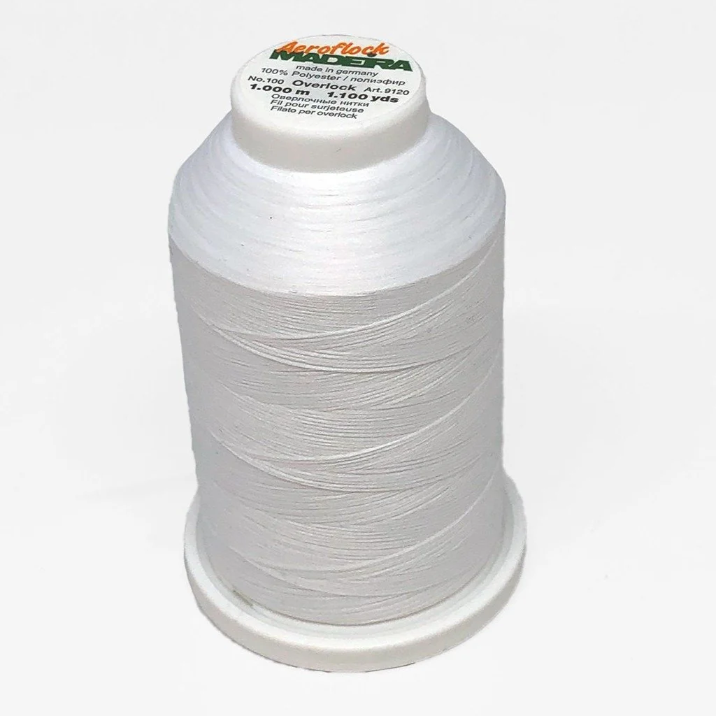 Serger thread Aeroflock Madeira 1000m - 8010 - White