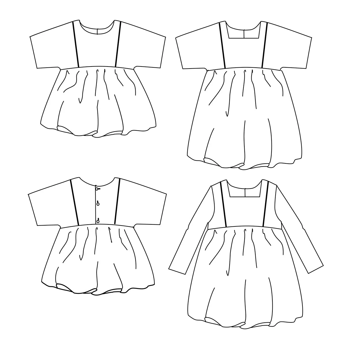 Duo Sakura Kids/Mum - blouse & dress - PDF Sewing Patterns - Image 2