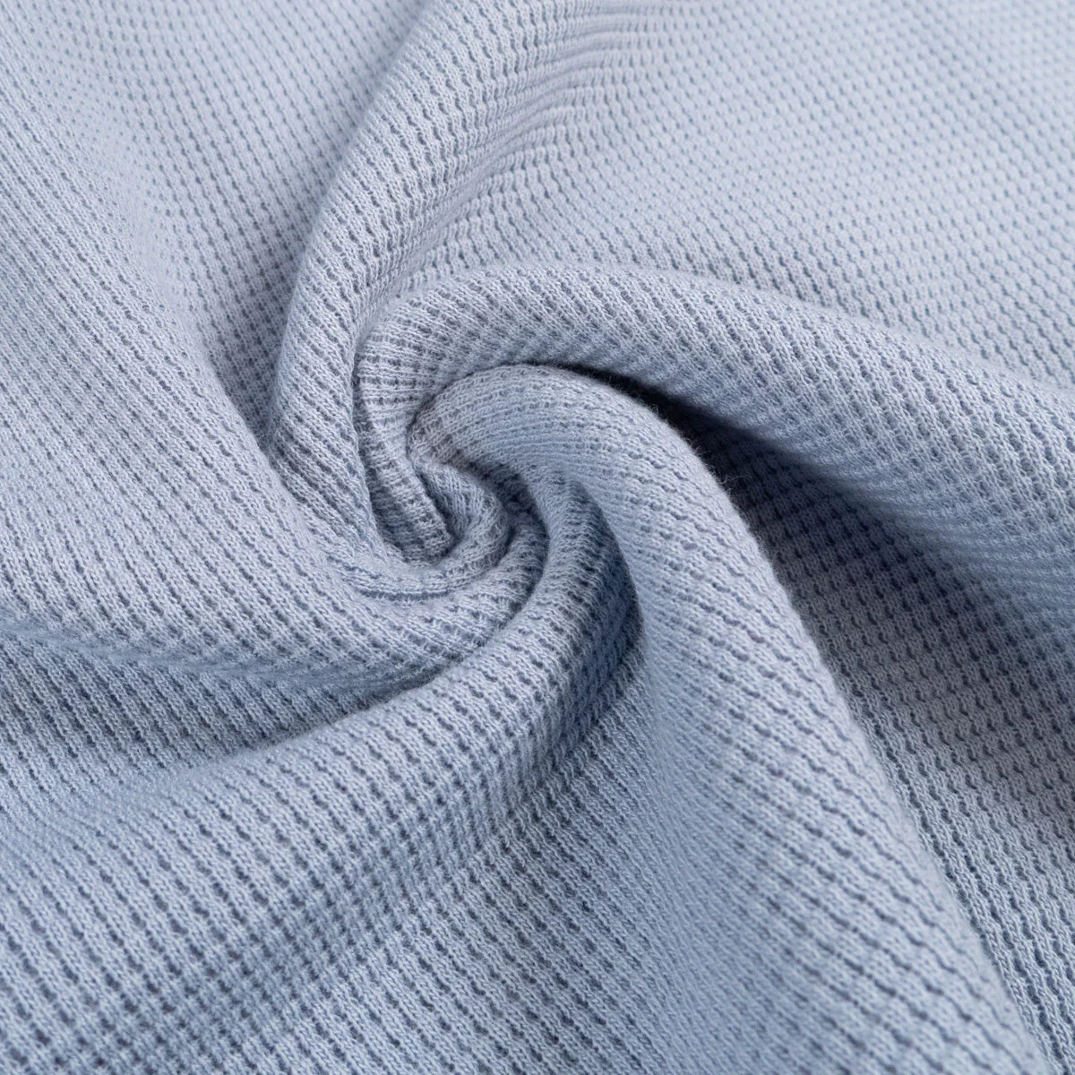 Mini Waffle Cotton Jersey - Swedish Blue Grey