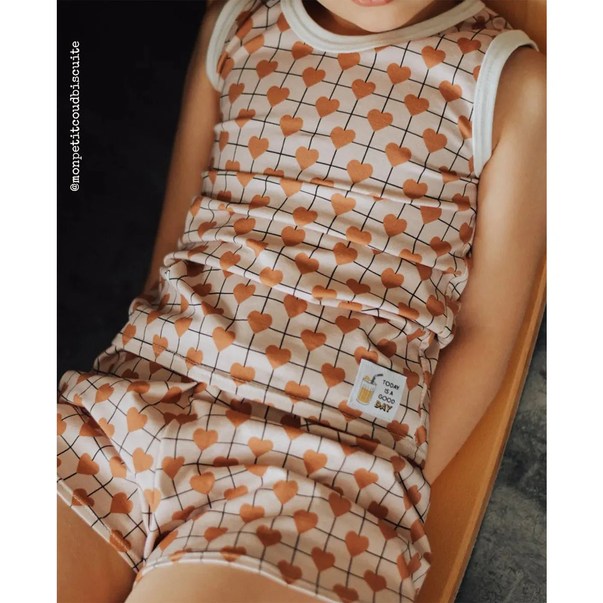 Organic stretch jersey ©ikatee - ARTY HEARTS - Image 9