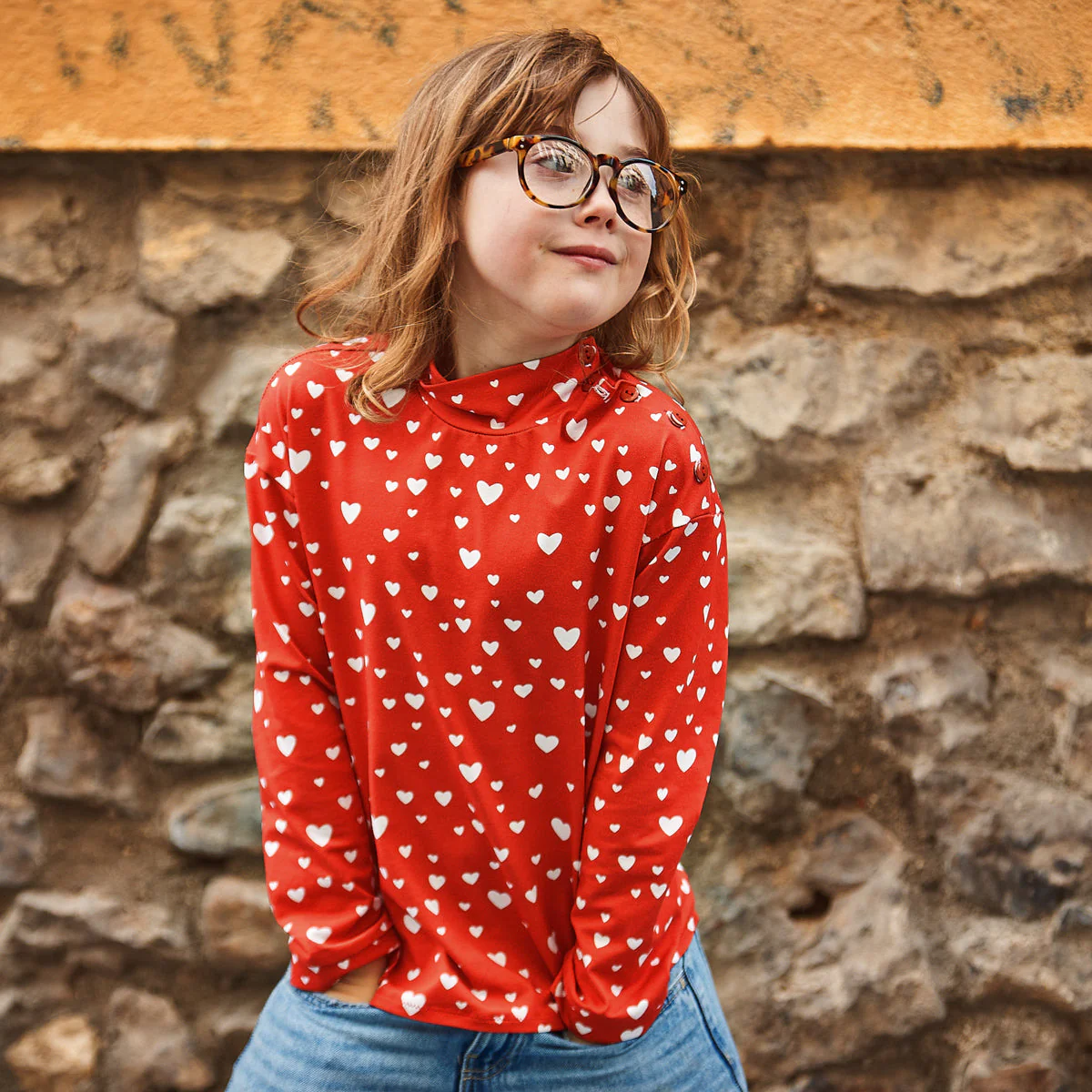 Organic stretch Jersey - ikatee® - Petit cœur - Red - Image 11