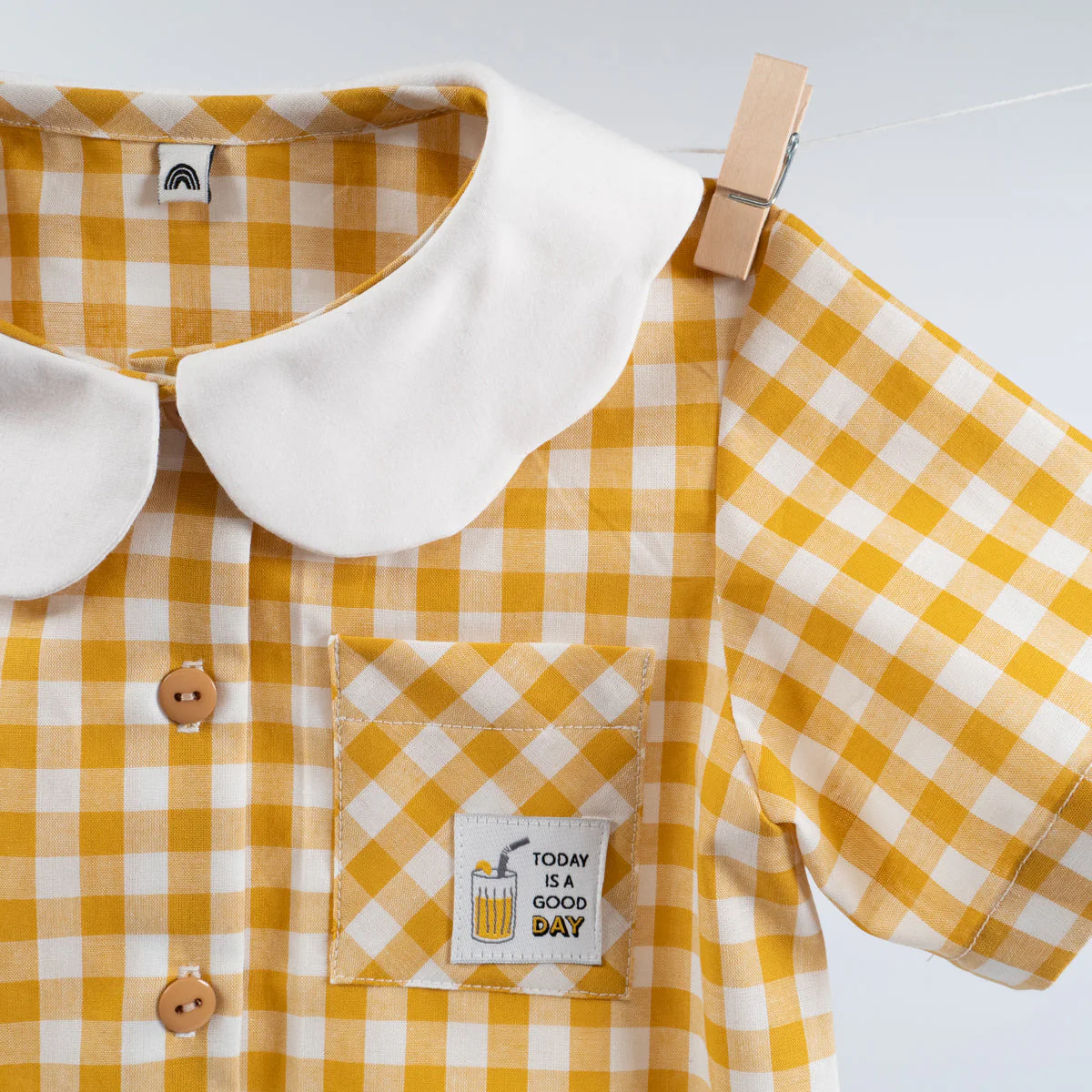 Gingham medium check - Ochre - Image 2