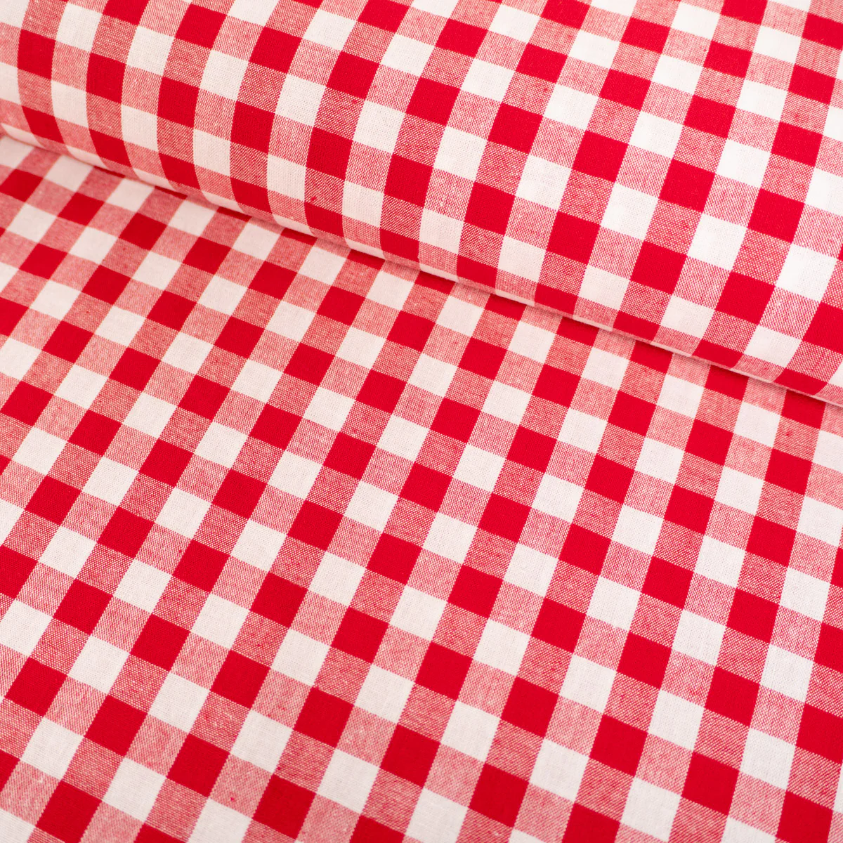 Gingham fabric medium check - Red