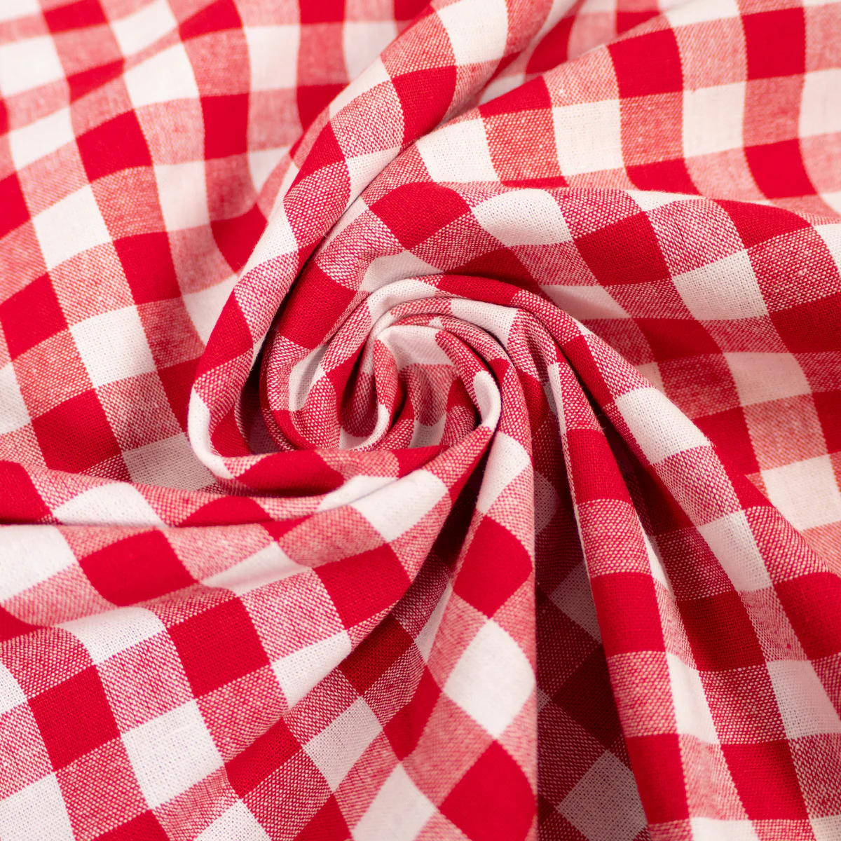 Gingham fabric medium check - Red - Image 4