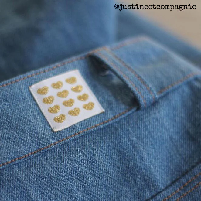 Woven Labels ©ikatee - Coeurs dorés - x5 - Image 3